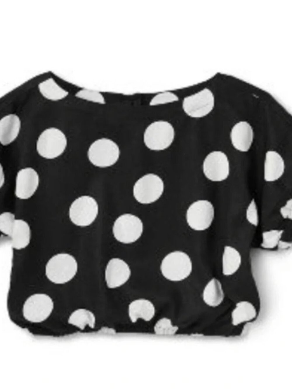 Tabitha Brown for Target Black & White Polka Dot Linen Blend Blouse 1X - Picture 3 of 12